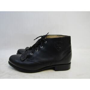Ariat Womens Size 8.5 M Black Leather Lace Up Ankle Cowboy Fashion Boots